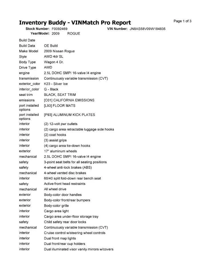 Nissan Rogue 2009 compresor de aire acondicionado 4x4 2,5 L OEM usado 108 k millas VIN J Foto 3 de 4