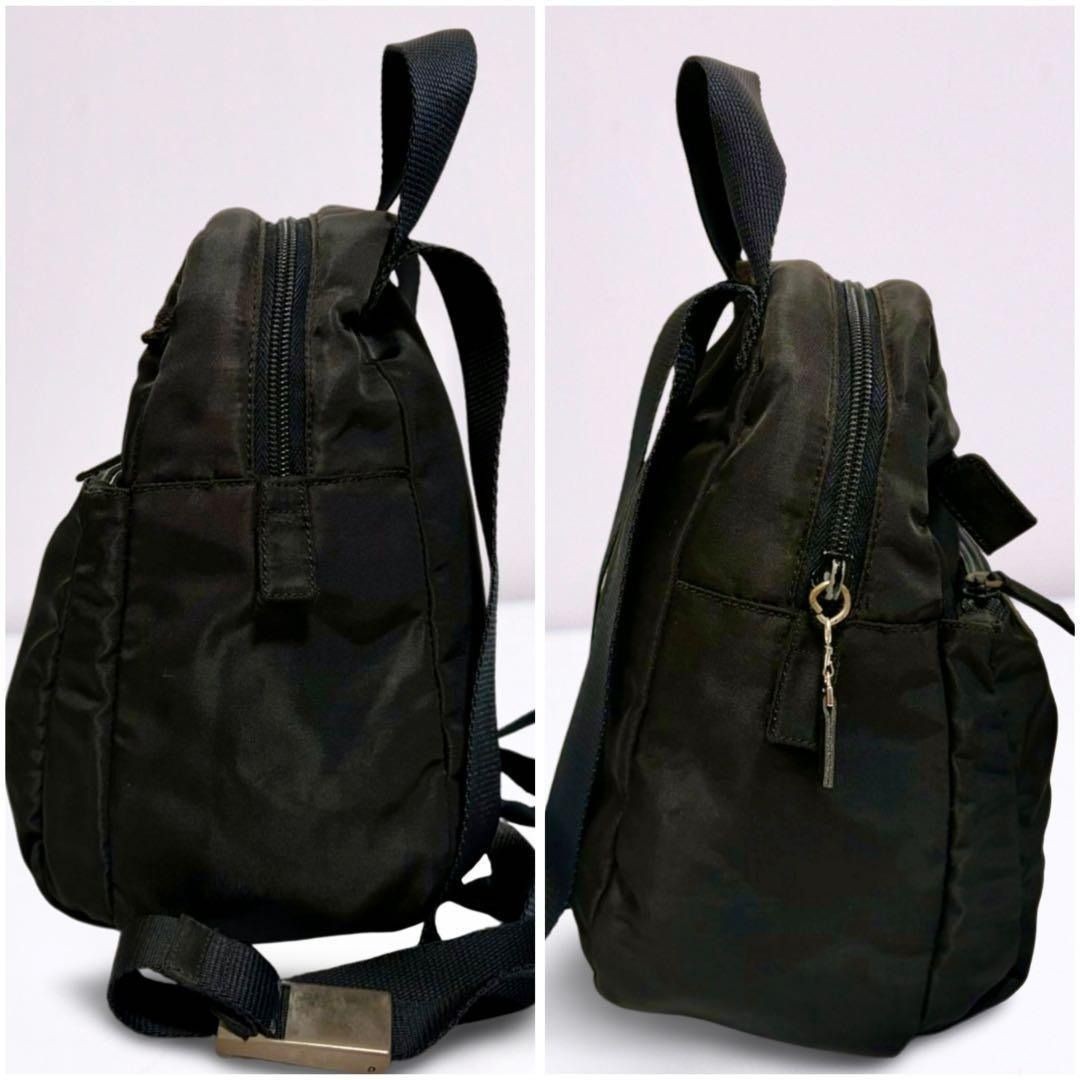 PRADA mini rucksack backpack triangular logo blac… - image 5