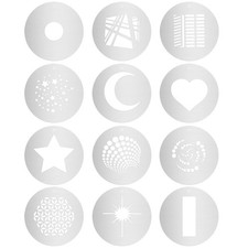 12pcs/Set Round GOBO Kit,2.3" Metal Plate Hollow Patterns Optical Conic Snoot