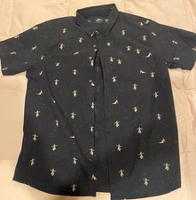 Rip Curl Hula Breach Short Sleeve Chambray Woven Black Mens Size XL- New w/Tags