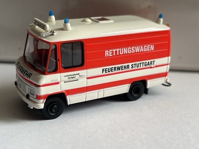 Brekina Mercedes Benz L 508 RTW Rettungsdienst Feuerwehr Stuttgart 1:87