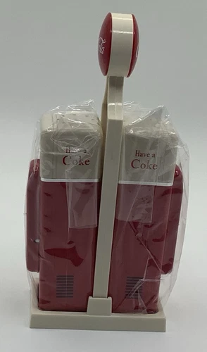 Vtg. 1993 Coca Cola Salt & Pepper Shakers Set Vending Machine Gas Pump Brand New