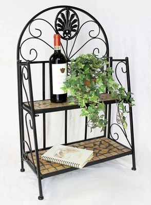 Regal Mosaik Metall 12006 2 Ablagen Bücherregal 80 cm Schmiedeeisen Badregal - Bild 1 von 4