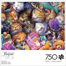 Cat Nap 750 Pc Jigsaw Puzzle Brand New-Sealed Box
