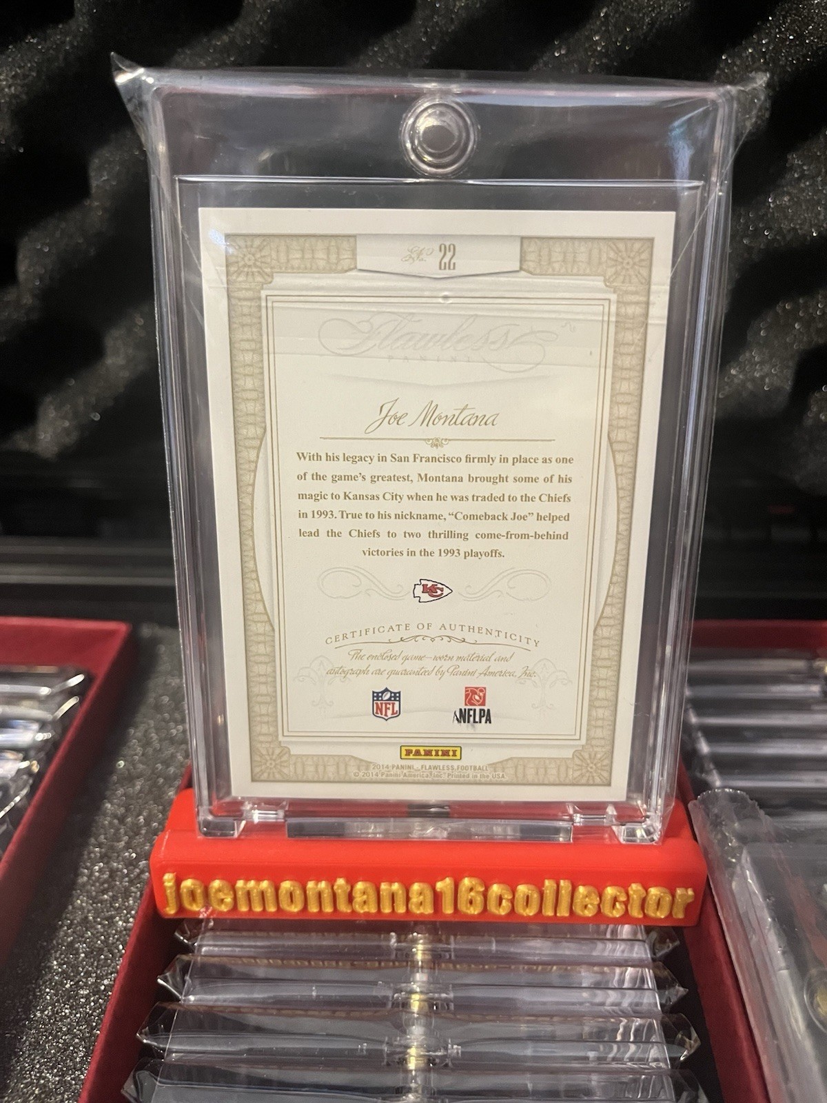 Joe Montana Flawless Ruby 2014 Auto /15 view 3