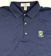 Pine Valley Golf Polo Mens Sz Large Navy Mercerized Cotton Fairway Greene VTG