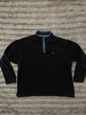 Tommy Bahama Sweater Mens Large Blue Pullover 1/4 Zip Knit Golf
