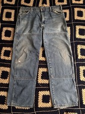 Dickies Men's Straight Leg Carpenter Denim Jeans 38x32 Relaxed Fit Light Blue