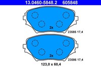 Bremsbelagsatz Scheibenbremse ATE 13.0460-5848.2 FüR Toyota RAV 2 ZCA25_ ZCA26_
