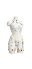 Real Leather Steel Boned Overbust Corset   Strapless Sweetheart Bustier