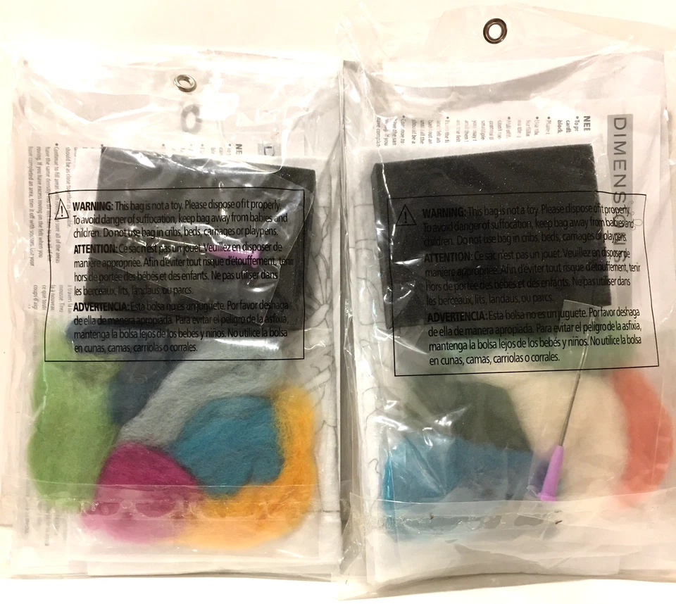 Dimensions Needle Felting Craft 2 Felt Kits Koi Fish Butterfly Roving Wool New - Image 4 of 4