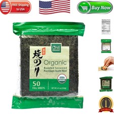 Nutritious Organic Roasted Seaweed Nori 50 Sheets Perfect for Rolls and Snacks