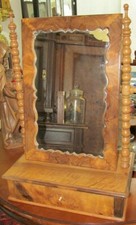 SPECCHIO DA TAVOLO SPECCHIO DA PARRUCCHIERE 1860 MASSICCIO PSICHE NOCE SPECCHIO BIEDERMEIER