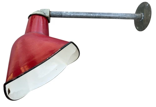 1930s Quad Sign 11 x 10 Red Porcelain Industrial Gas Station Vintage Pole Sign