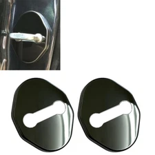 2pcs Polished Black Stainless Door Latch Striker Cover Fits 90-25 MX5 Miata