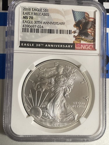 2016 Silver Eagle S$1 30th Anniversary NGC MS 70 - Picture 2 of 4