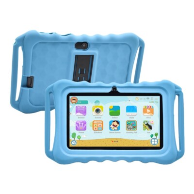 7 inch Kids Tablet PC Android 9 Quad-Core Dual Cameras WiFi Bundle Case 64GB