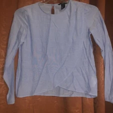 H&M Tulip Hem Top Size 4 Blue 