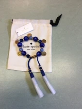 Kate Spade Pretty Poms Bracelet Brand New Blue Multi-Color w Dust Bag