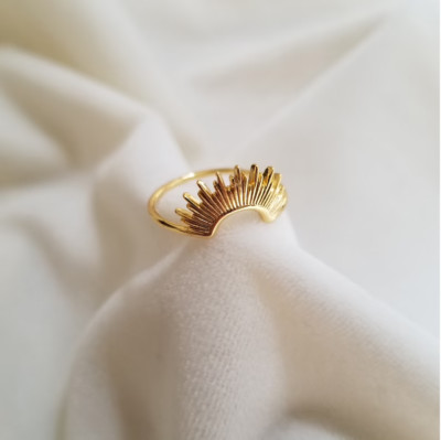 Sun Ring, Rising Sun Ring, Gold Dainty Ring, Spike Ring, Statement Ring, Trendy
