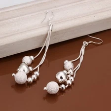 925 Sterling Silver Drop Dangle Chandelier Hook Earrings L13