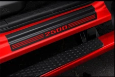 4x For GMC Sierra 2500 HD Cab Carbon Fiber Leather Door Sill Protector Covers