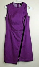 W BY WORTH Stretch Denim Purple Sleeveless DRESS - Size 0 - Full Front Zipper