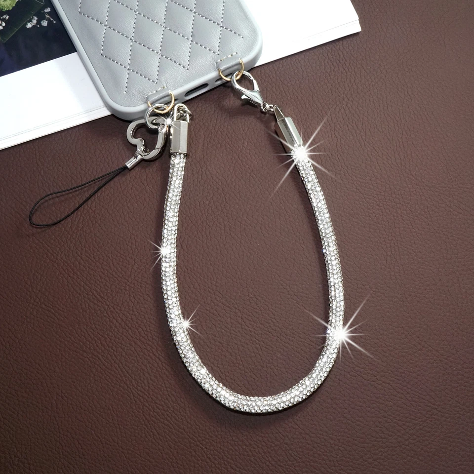 Bling Sparkle Cell Phone Charms Strap Lanyard Case Wristlet Keychain for Women - Image 3 of 4
