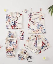 7 Pack Women's Sleepwear Satin Floral Print Pajama Set - Size XL