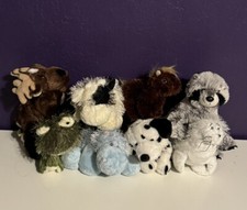 GANZ Webkinz Huge Lot Of 8 Plush Dalmatian Hippo Frog Raccoon Seal Cow No Codes