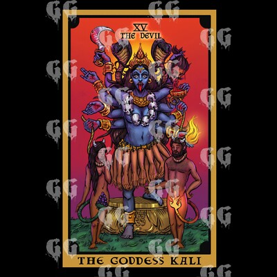 The Goddess Kali The Devil Tarot Card Poster Indian Wall Art Witch