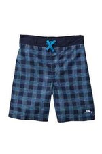 Tommy Bahama Big Boy's Size S Small Blue Plaid Mesh Lined Swim Shorts Trunks