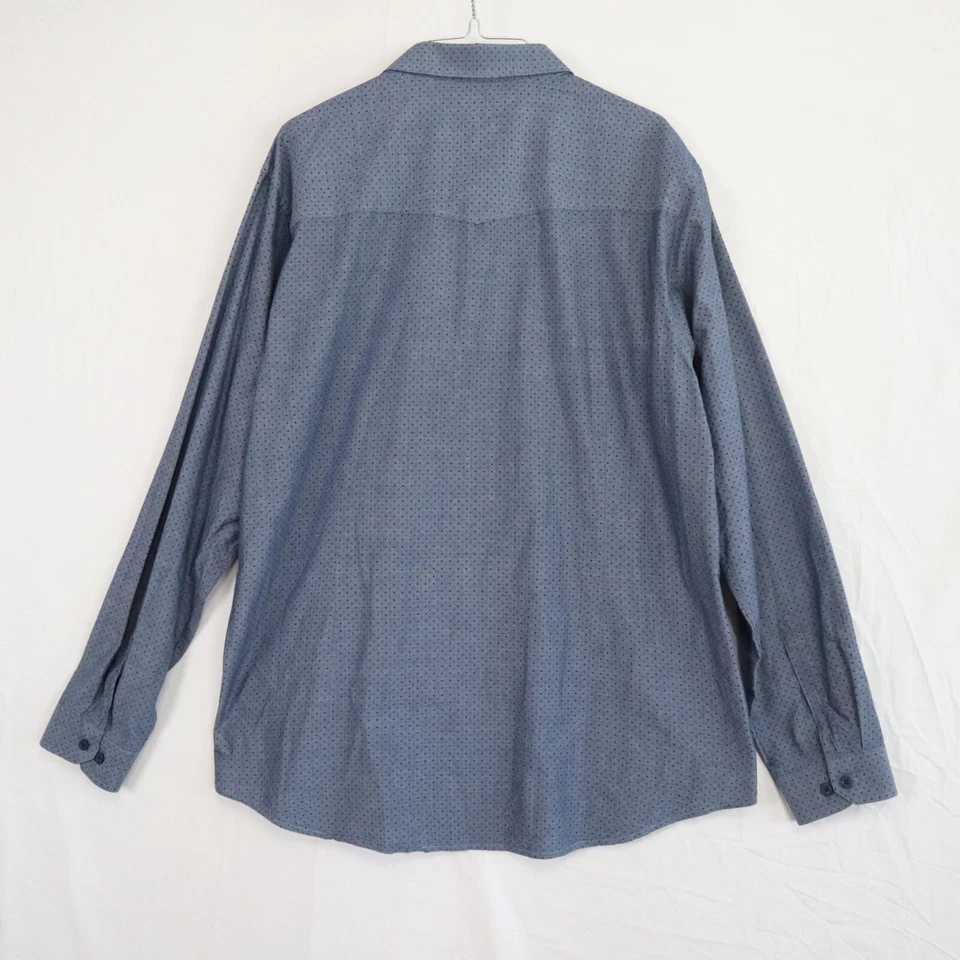 Howe Shirt Mens XL Business Casual Pocket Button Up Blue Patterned Long Sleeve - Image 2 of 4