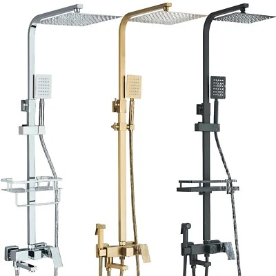 ROZIN Edelstahl Duschset Duscharmatur Mischbatterie Regendusche Duschsystem Handbrause