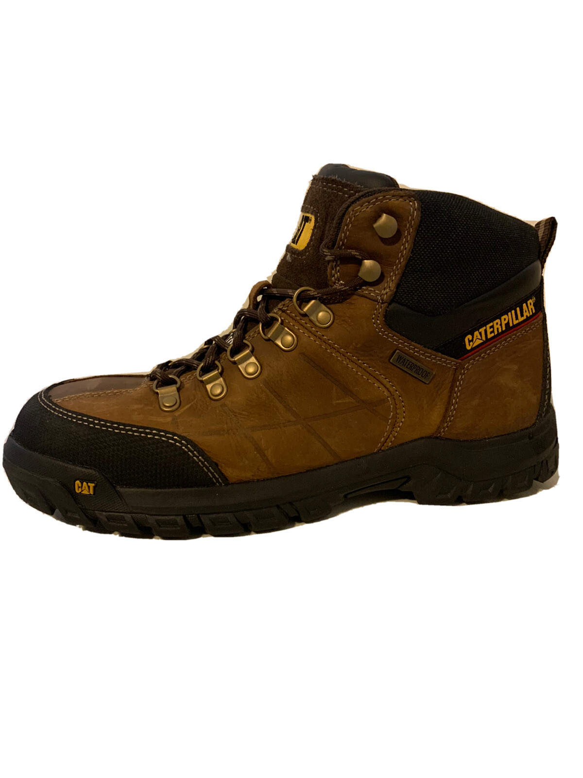 Cat Footwear Men's Threshold Waterproof Steel Toe Work Boot Real Brown