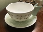 ~ Butterfly Meadow ~ 'Lenox Powder' Pale Green Cup & Saucer Set mint — photo 1