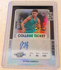 2022  Contenders Draft Pick Optic  Dyson Daniels Rookie Autograph College Ticket