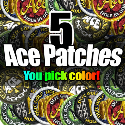 NEW MIX & MATCH (X5) Disc Golf Embroidered ACE PATCH Attach 2 bag - U PICK