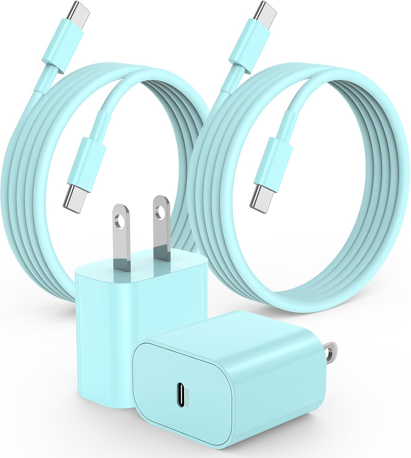 Iphone 15 16 Charger, 20W USB C Fast Charging Block and 6Ft Type C to C Cable Co