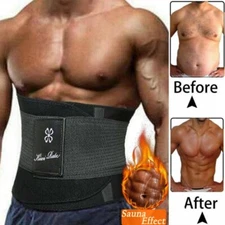 Mens Neoprene Waist Trainer Slimming Body Shaper Sports Sweat Sauna Girdle Belt
