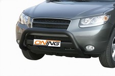 Frontbügel Edelstahl SCHWARZ für Hyundai Santa Fe 2006 - 2009 76mm mit Gutachten