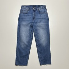 J Jill Denim Curvy Fit High Rise Crop Blue Jeans Fray Hem Stretch Women  s Size 6