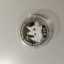 2000 LIBERIA - $10 DOLLARS - WASHINGTON CROSSING DELAWARE - PROOF SILVER - RARE!