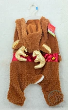 New Happy Howlidays Reindeer Dog Costume Brown Plush Jumpsuit Holiday Outfit