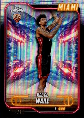 #0355 2024-25 Topps Chrome Black Refractors #103 Kel'el Ware 02/10