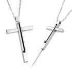 Girl's retractable cross necklace, anti wolf self-defense small weapon