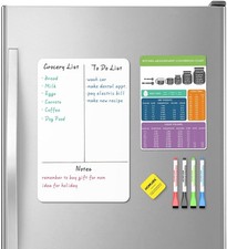 Small 12" x 8" Magnetic Fridge Whiteboard Flexible Refrigerator Magnet Board