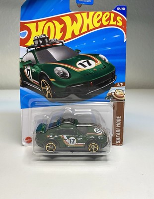 Hot Wheels Porsche 911 Rallye Safari Mode 2/5 - Modèle Réduit 1:64 échelle, Vert Foncé (Mattel 2025) - 9