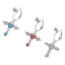 3 Pcs Belly Button Clamp Piercing Stud Fake Navel Ring Charm Barbell