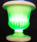 Lovely Vtg MacBeth-Evans Uranium Milkglass Urn Vase 3.25" Excellent Condition